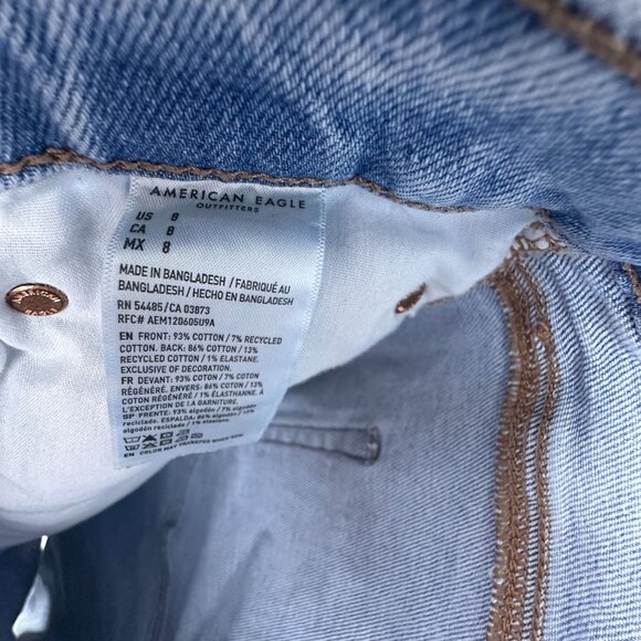 American Eagle Outfitters Denim Jean Shorts Womens Size 8 Light Wash Blue - Picture 4 of 10